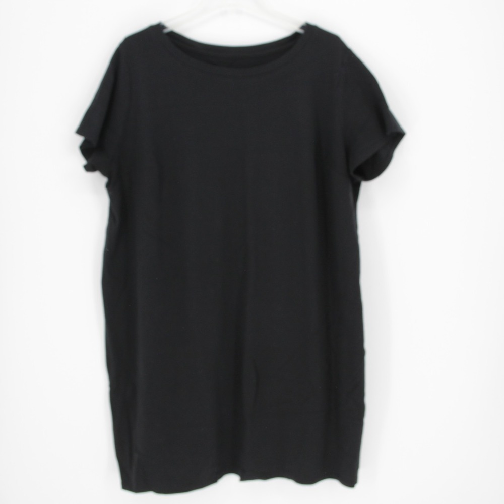 AVA & VIV Women's Black Casual T-Shirt Dress Short Sleeve Plus Size 3X
